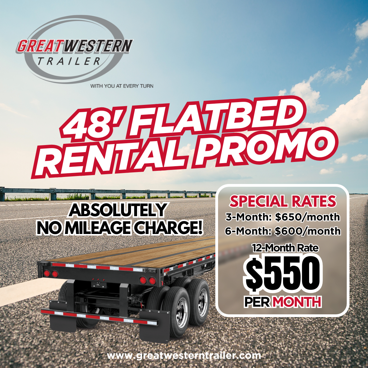 48 Flatbed Rental Promo