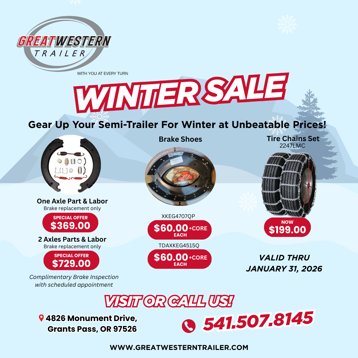 GWT Winter Parts Sale Dec 2025